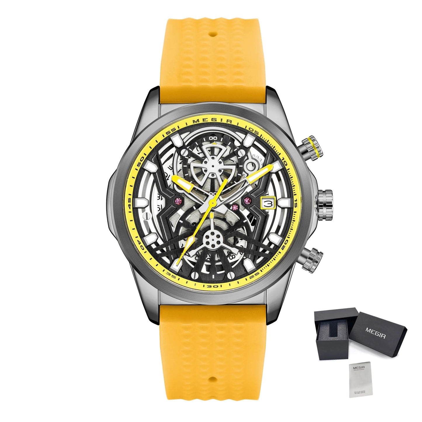 MEGIR Sports Watches Brand Luxury Wrist Watch Clock for Men Silicone Strap Luminous Quartz Big Dial Wristwatch Relogio Masculino-15