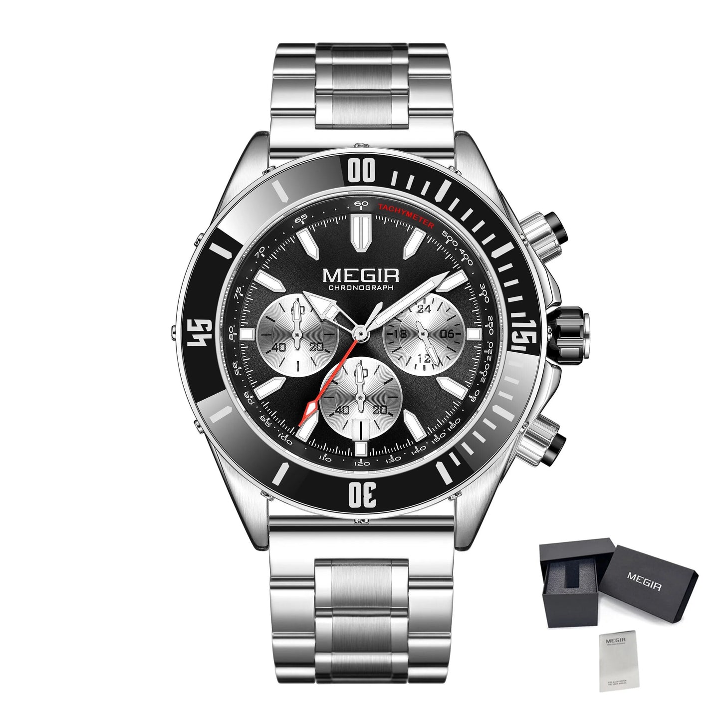 MEGIR Watch with Chronograph Men Fashion Quartz Military Waterproof Calendar Business Casual Wrist Watches Clock Montre Homme