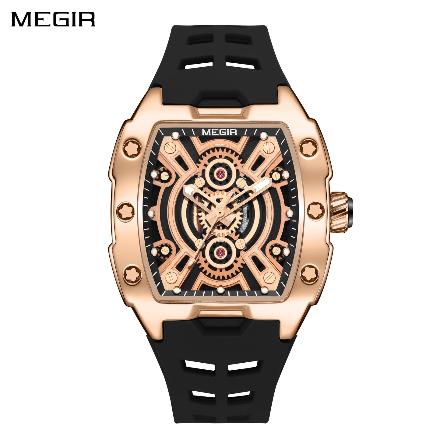 MEGIR New Sport Watches for Men Waterproof Male Military Quartz Wristwatch Silicone Strap Large Dial Luminous Watch Montre Homme-0