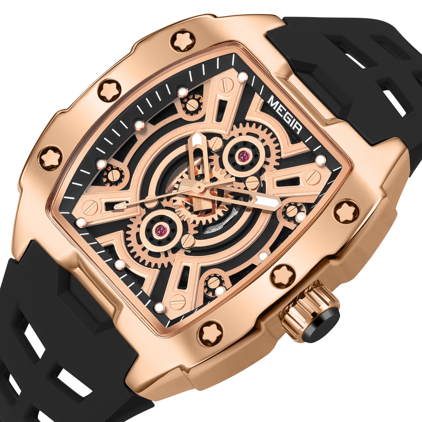 MEGIR New Sport Watches for Men Waterproof Male Military Quartz Wristwatch Silicone Strap Large Dial Luminous Watch Montre Homme-7