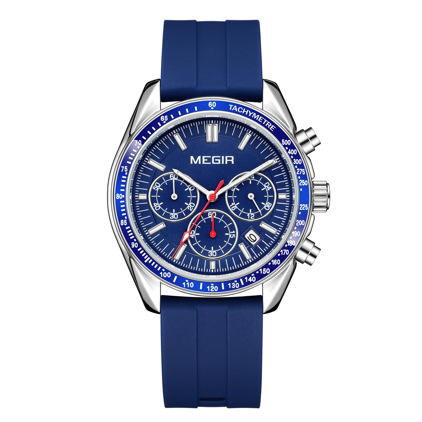 MEGIR Analog Quartz Wrist Watch Chronograph Luminous Business Sport Watches with Silicone Strap Calendar Man Clock reloj hombre-11