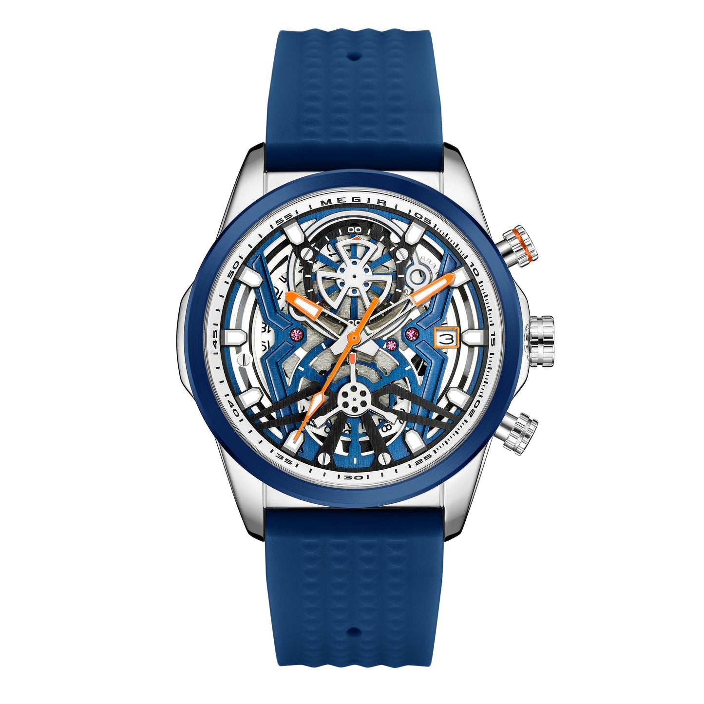 MEGIR Sports Watches Brand Luxury Wrist Watch Clock for Men Silicone Strap Luminous Quartz Big Dial Wristwatch Relogio Masculino-2