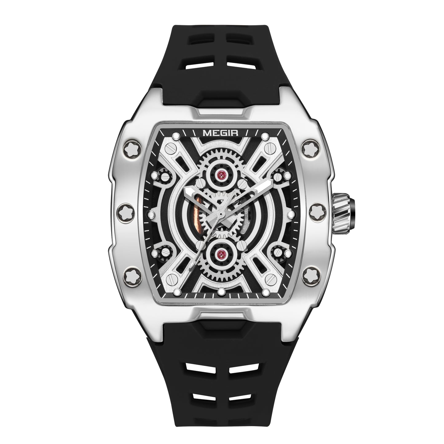 MEGIR New Sport Watches for Men Waterproof Male Military Quartz Wristwatch Silicone Strap Large Dial Luminous Watch Montre Homme-10