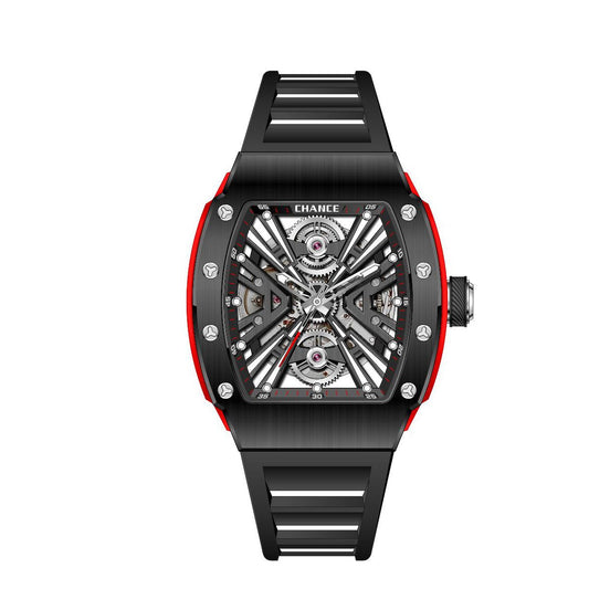 CHANCE Luxury Hollow Out Mechanical Watches for Men Waterproof Automatic Movement Watch Stainless Steel Sports Casual Wristwatch