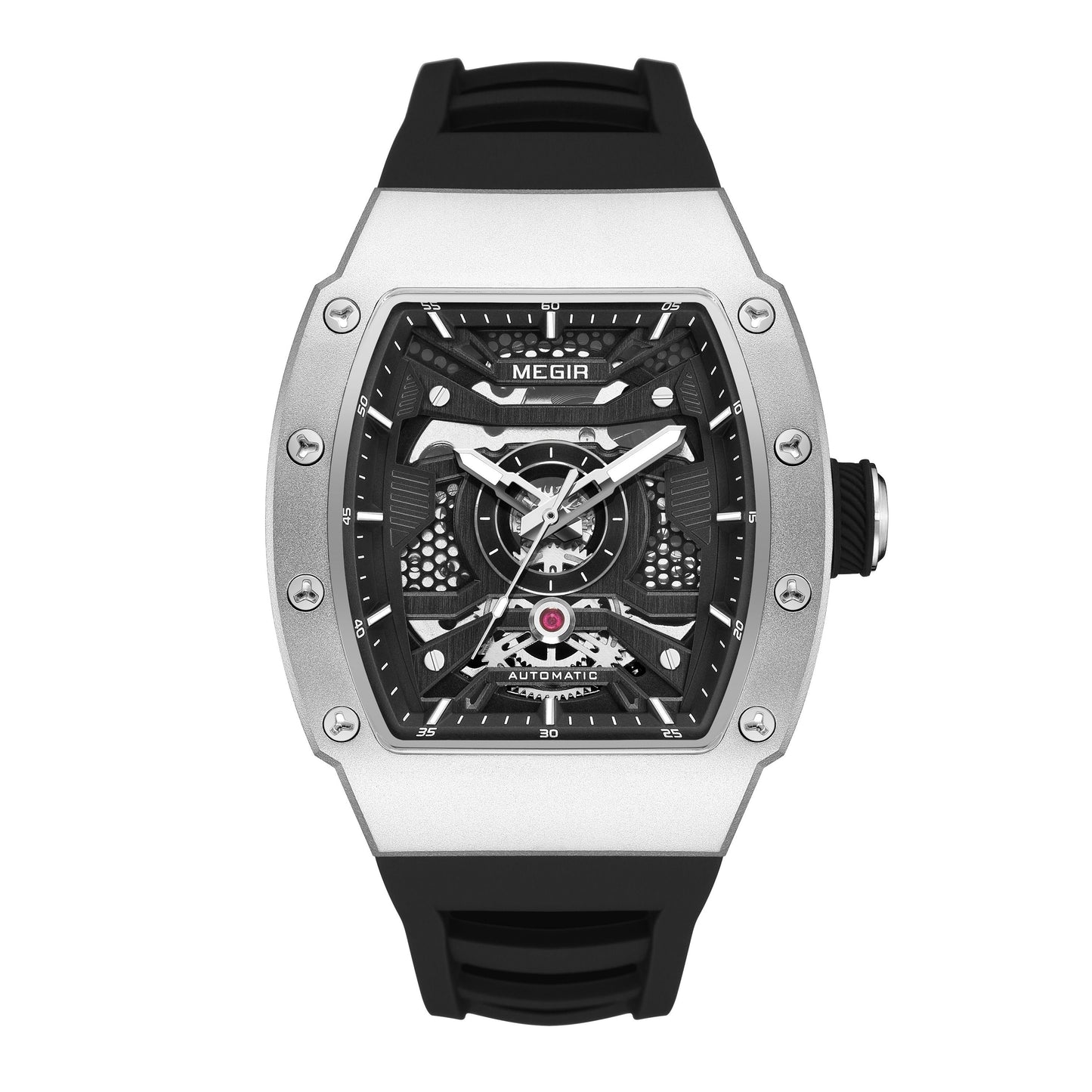 MEGIR Brand Automatic Movement Watch for Men Fashion Waterproof Stainless Steel Case Mechanical Wristwatch Montre Homme 8604