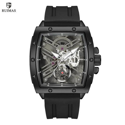 RUIMAS Luxury Fashion Men Sports Quartz Wrist Watches Waterproof Luminous Large Dial Casual Wristwatch Silicone Montre Homme-0