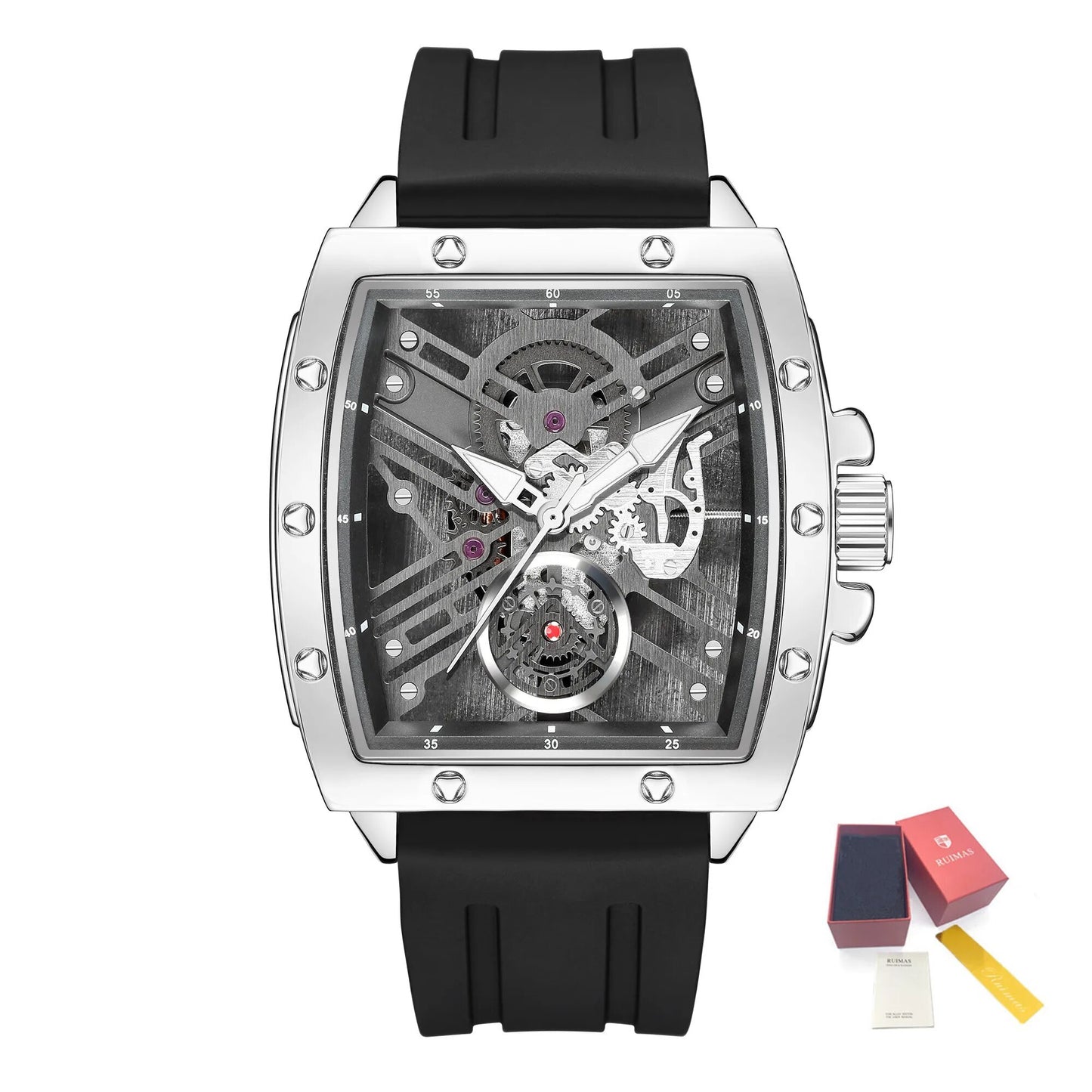 RUIMAS Luxury Fashion Men Sports Quartz Wrist Watches Waterproof Luminous Large Dial Casual Wristwatch Silicone Montre Homme-14