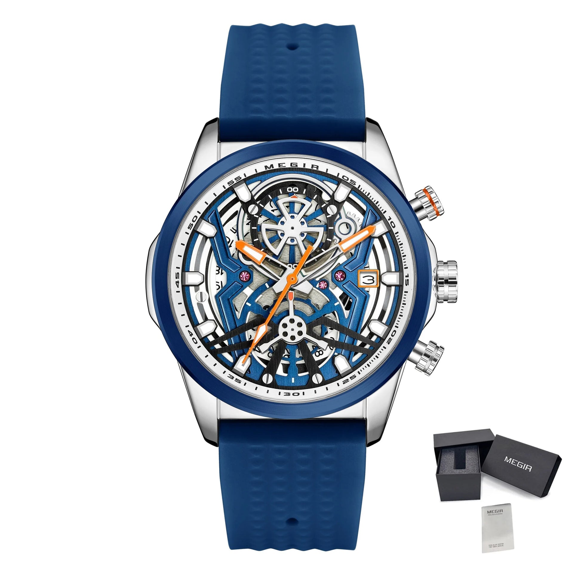 MEGIR Sports Watches Brand Luxury Wrist Watch Clock for Men Silicone Strap Luminous Quartz Big Dial Wristwatch Relogio Masculino-13