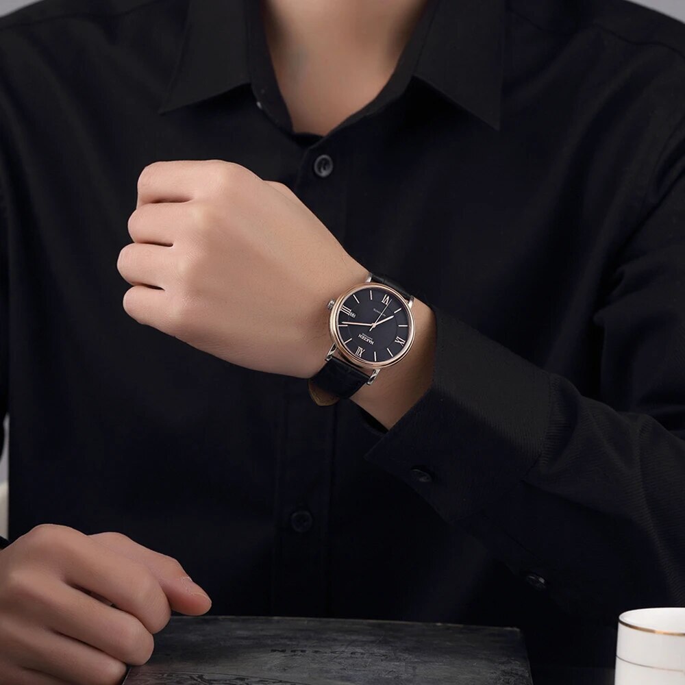 NAKZEN Men Business Automatic Mechanical Watches Brand Luxury Leather Man Wrist Watch Male Clock Relogio Masculino Miyota 9015