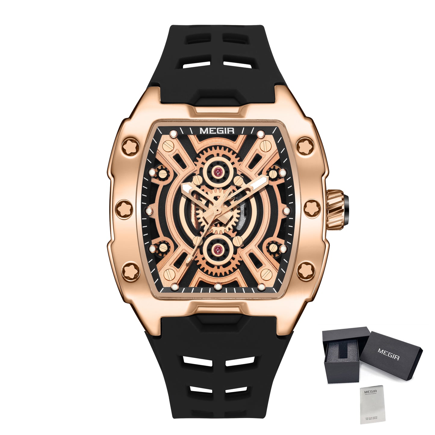 MEGIR New Sport Watches for Men Waterproof Male Military Quartz Wristwatch Silicone Strap Large Dial Luminous Watch Montre Homme-13