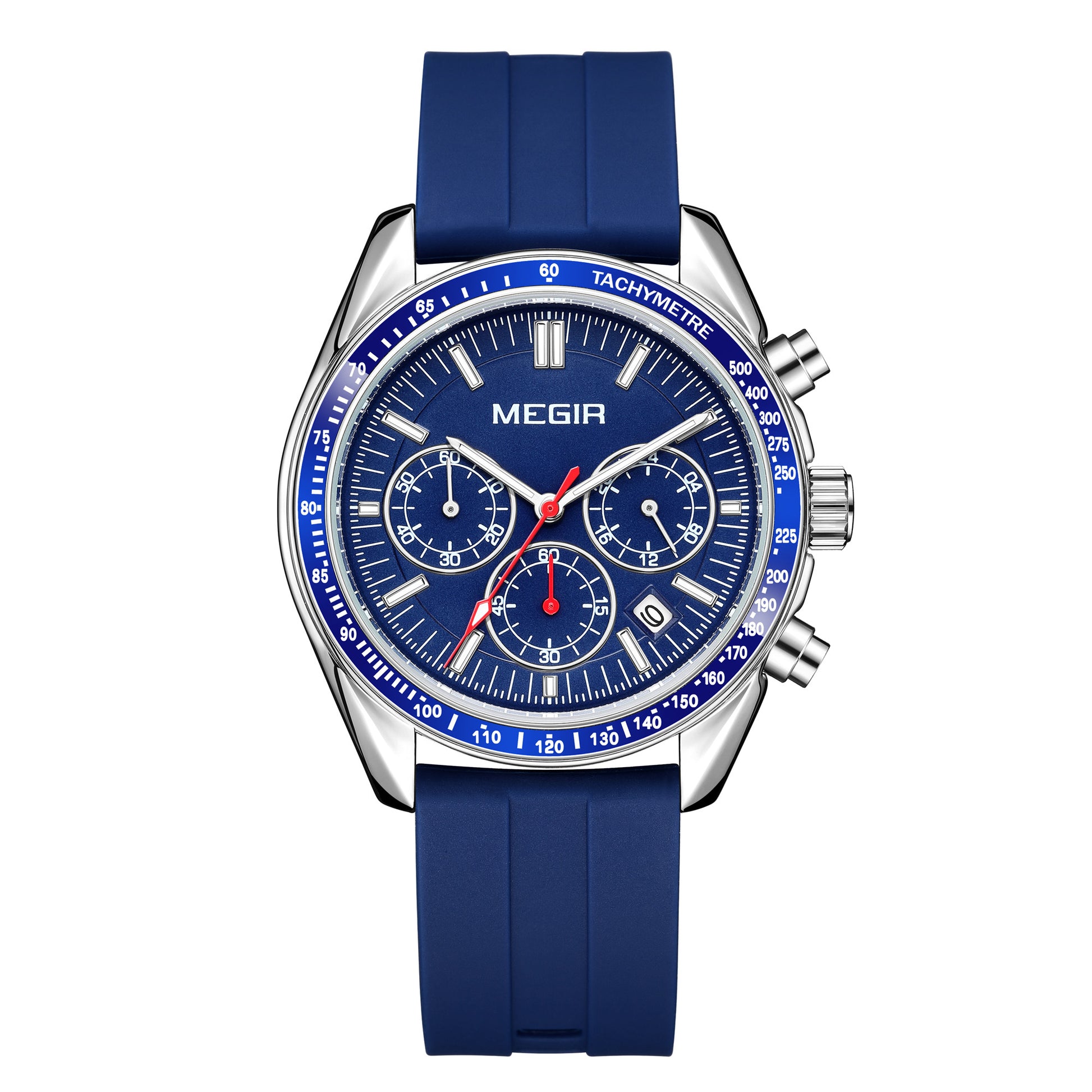 MEGIR Analog Quartz Wrist Watch Chronograph Luminous Business Sport Watches with Silicone Strap Calendar Man Clock reloj hombre-11