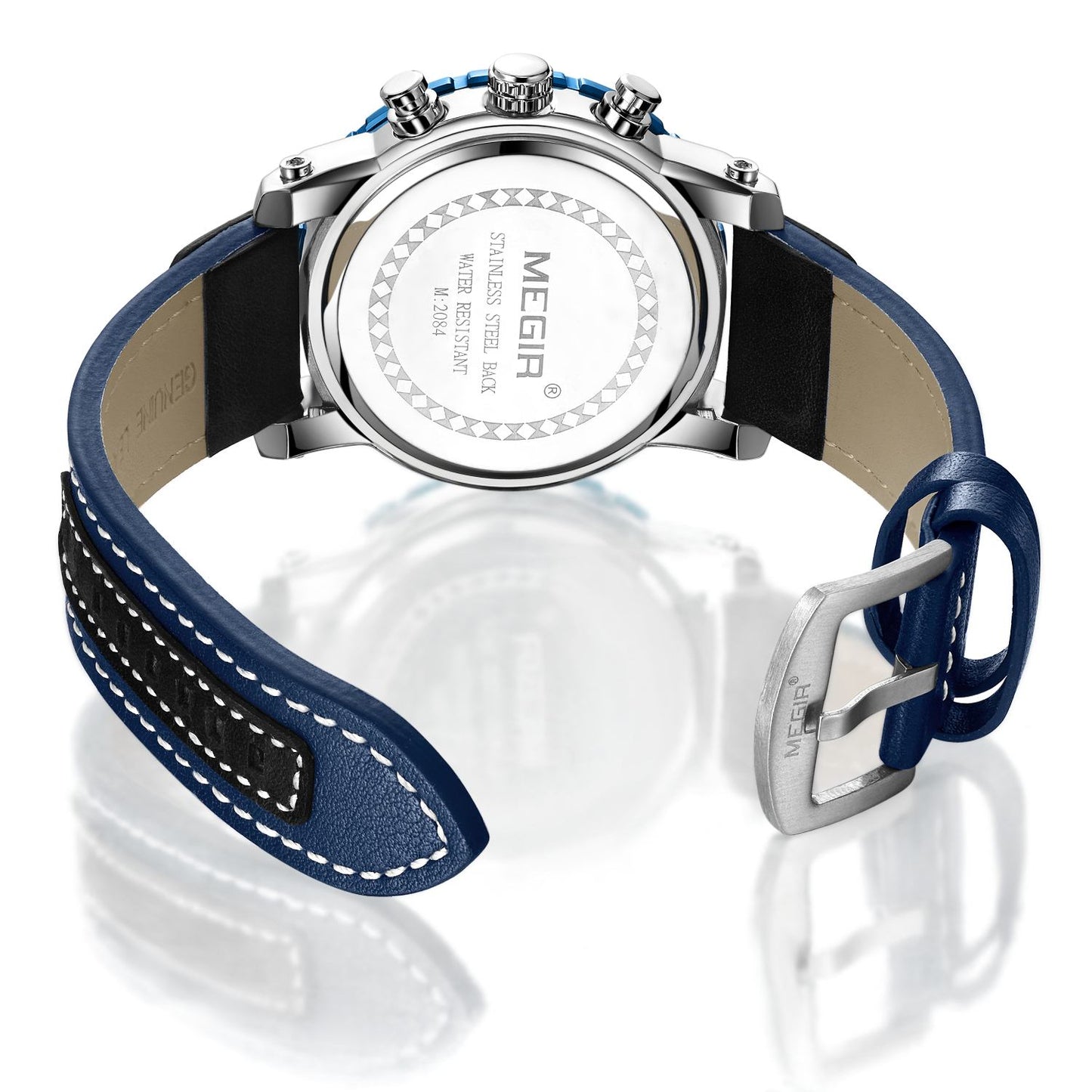 MEGIR Men's Casual Watch Top Brand Luxury Business Wrist Watch Leather Luminous Sports Military Watches Chronograph Male Clock