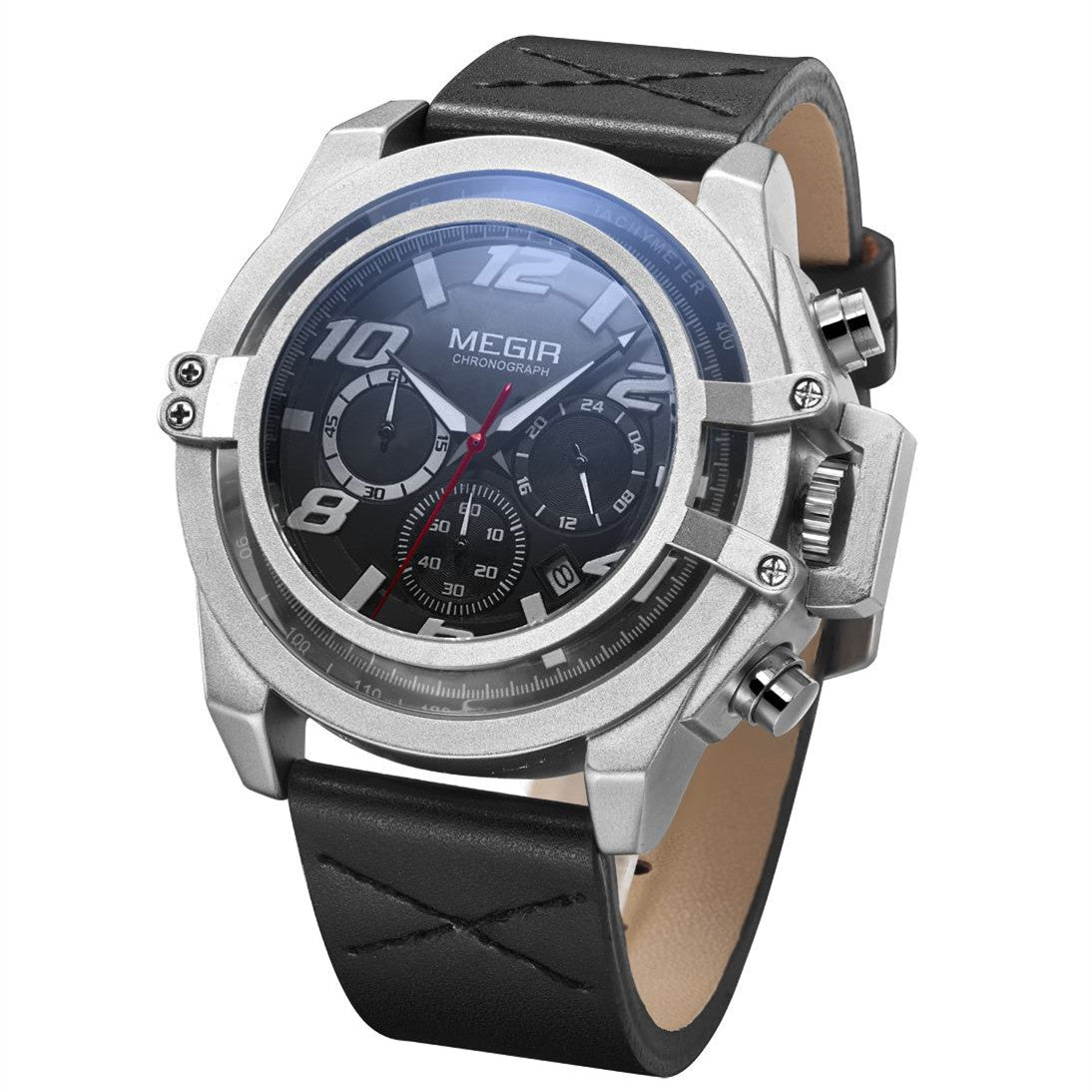 MEGIR Fashion Mens Watch Top Brand Luxury Sports Watches Waterproof Quartz Clock Leather Military Wrist Watch Relogio Masculino