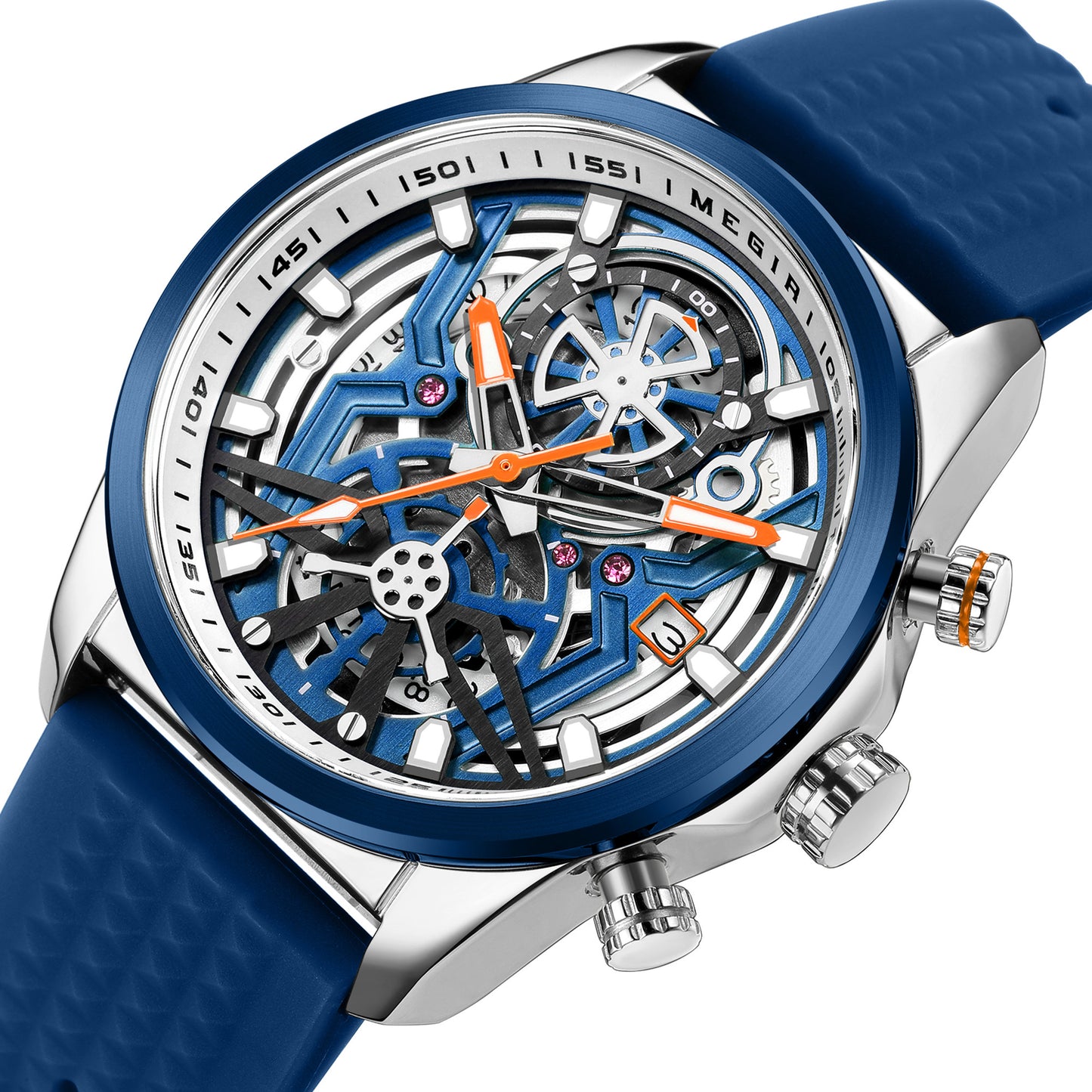 MEGIR Sports Watches Brand Luxury Wrist Watch Clock for Men Silicone Strap Luminous Quartz Big Dial Wristwatch Relogio Masculino-8