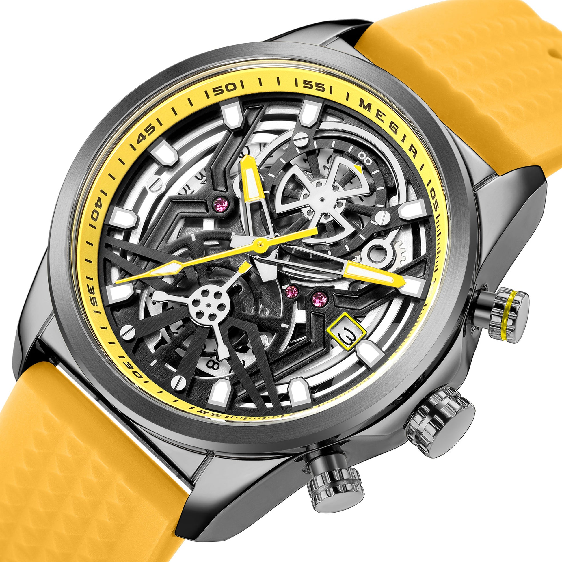 MEGIR Sports Watches Brand Luxury Wrist Watch Clock for Men Silicone Strap Luminous Quartz Big Dial Wristwatch Relogio Masculino-9