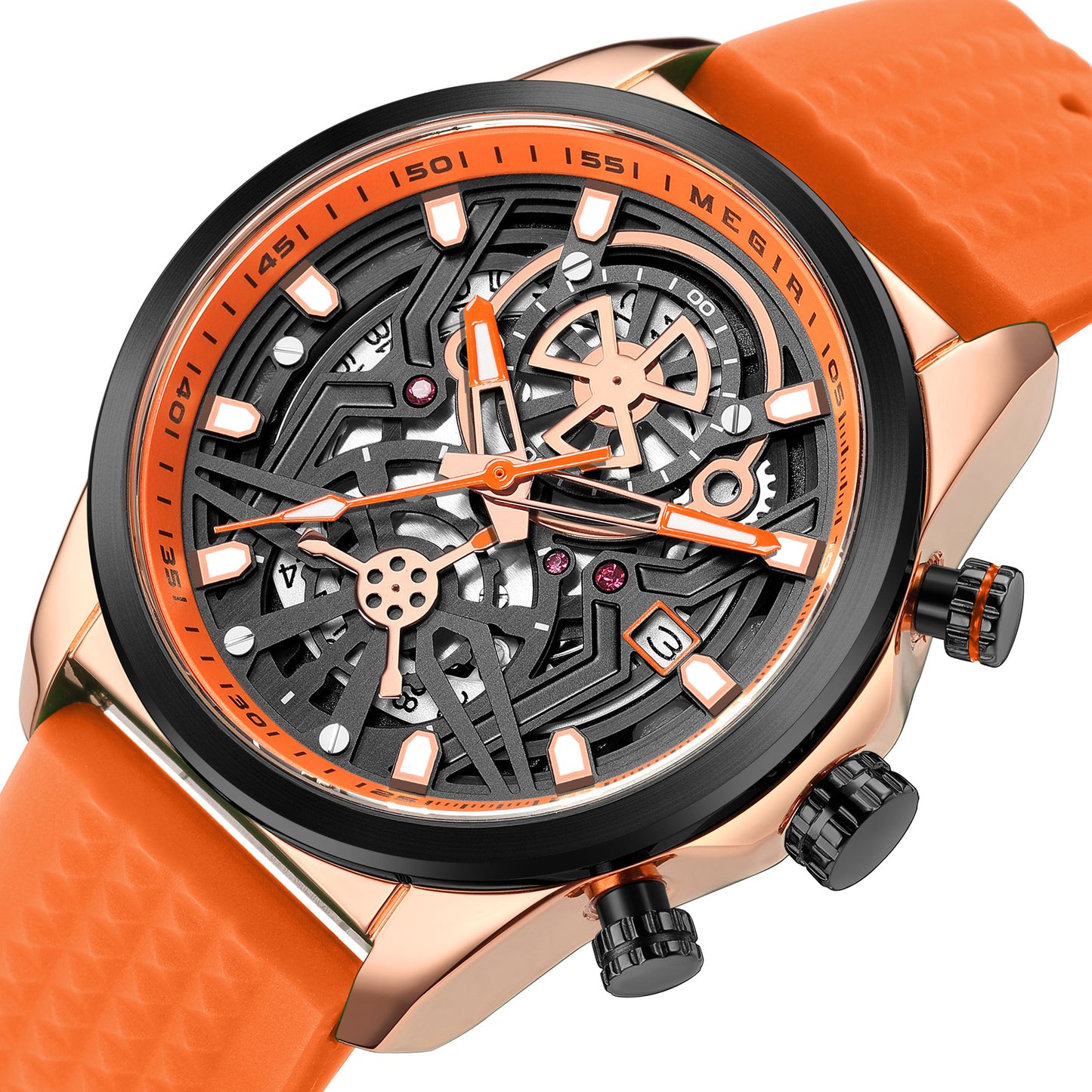 MEGIR Sports Watches Brand Luxury Wrist Watch Clock for Men Silicone Strap Luminous Quartz Big Dial Wristwatch Relogio Masculino-11