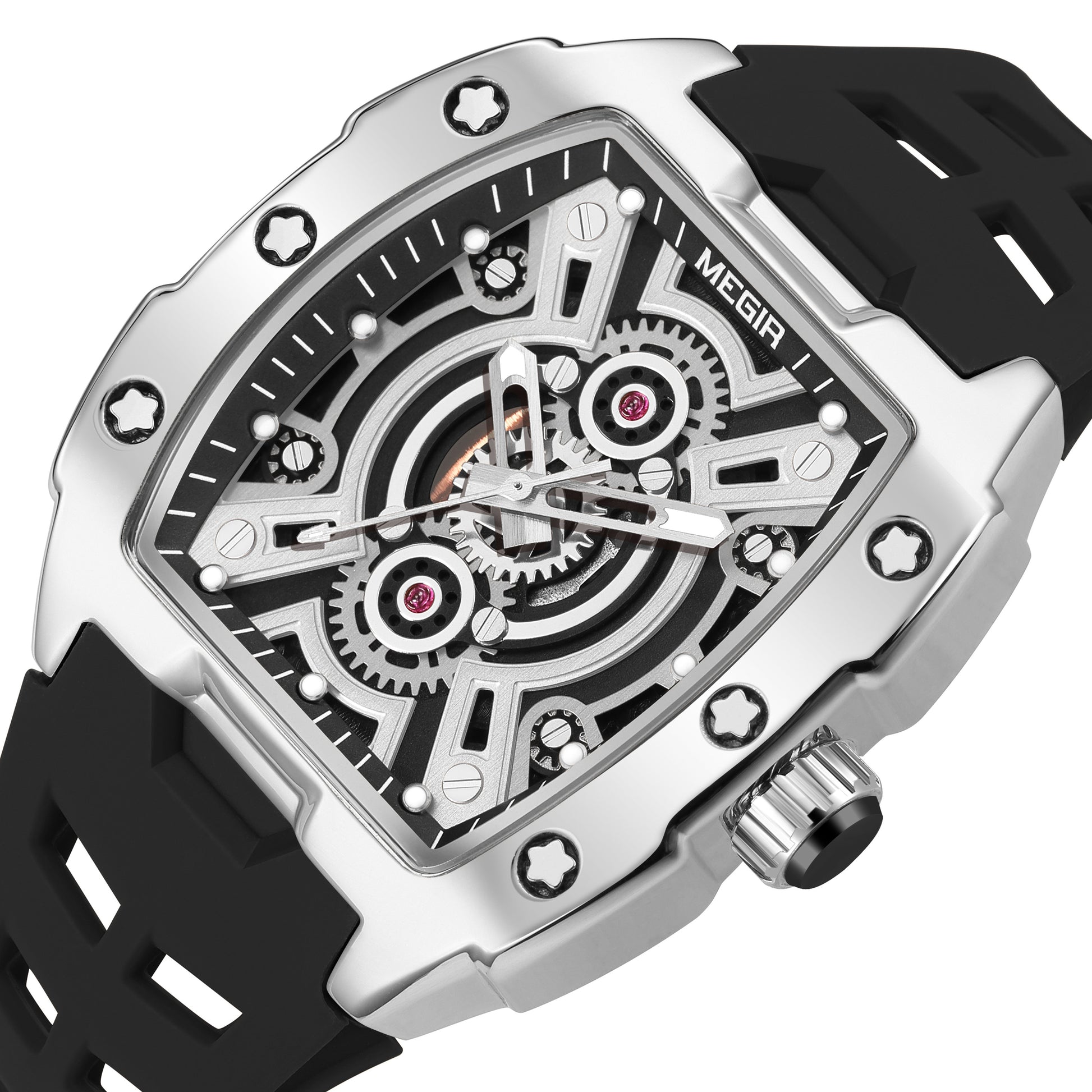 MEGIR New Sport Watches for Men Waterproof Male Military Quartz Wristwatch Silicone Strap Large Dial Luminous Watch Montre Homme-8