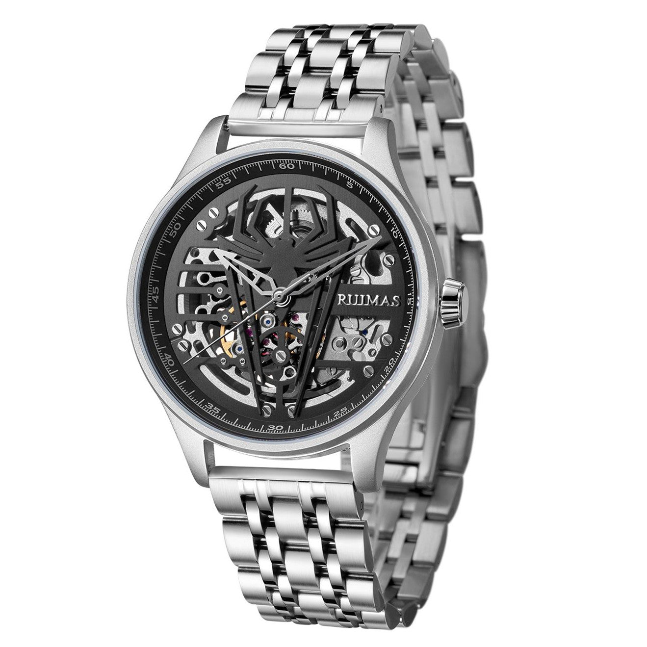 RUIMAS Watches for Men Top Brand Luxury Mechanical Chronograph Clock Stainless Steel Casual Wrist Watch Man Business Watch 6787