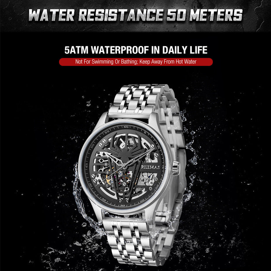 RUIMAS Watches for Men Top Brand Luxury Mechanical Chronograph Clock Stainless Steel Casual Wrist Watch Man Business Watch 6787