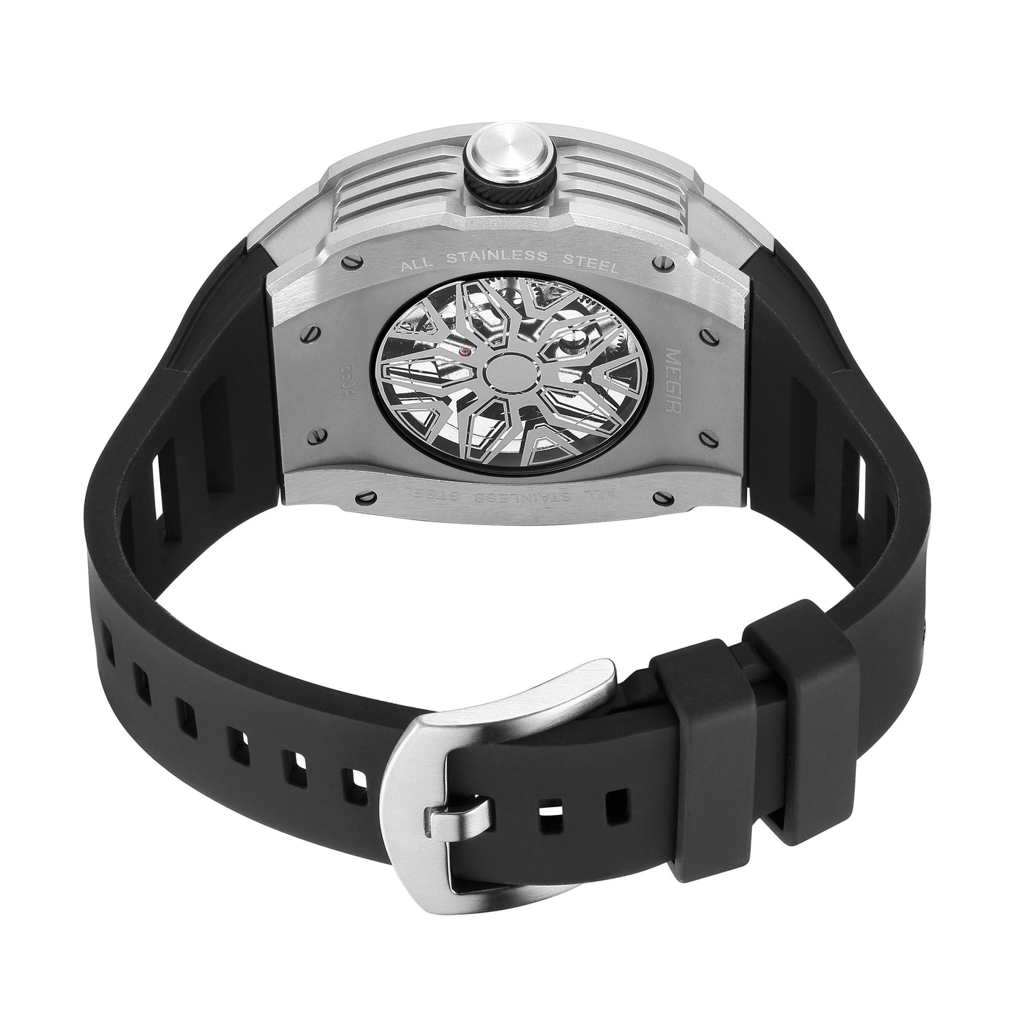 MEGIR Brand Automatic Movement Watch for Men Fashion Waterproof Stainless Steel Case Mechanical Wristwatch Montre Homme 8604